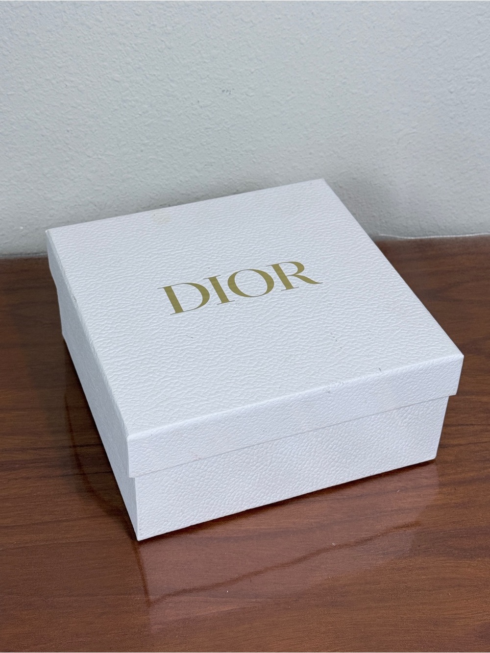 Dior White Box with Gold Logo 8.5x8.5x4 Authentic